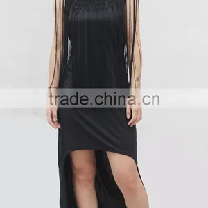 Top Quality Women Fashion Swallow Tail Dress,professional Design Ladies Casual Dresses With Fringe thumbnail-1