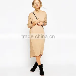 Ladies Autumn Midi Jumper Dress With Roll Neck Ladies' Long Dress thumbnail-3