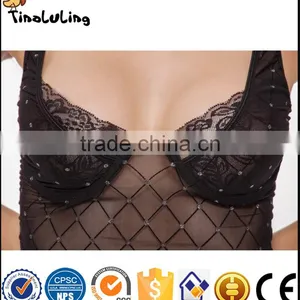 High Quality Hot Selling Women Dress Black Woman Sexy Transparent Lingerie Manufacture thumbnail-2