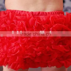Baby Girl Cotton Bloomers Ruffles Diaper Cover Red Bloomer for Newborn Baby Wholesale Factory Price thumbnail-3