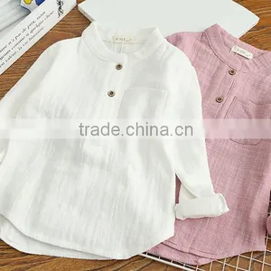 2-7 Years Wholesale 2017 New Girls Shirt Autumn Long Sleeve Fashion Cotton Linen Girls Blouses thumbnail-2