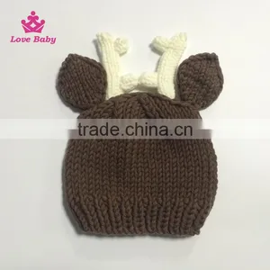 2pcs Pants and Hat Set Photo Props Hand Crochet Fashion Deer Animal Knitting Photography thumbnail-4