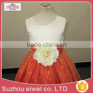 Orange Organza Flower Girl Dress thumbnail-5