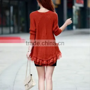 Lace Women Sweater Dress Oversized Pink Knitted Pullovers Sweaters thumbnail-2
