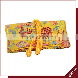 Fashion Design Jewelry Roll Silk Jewelry Bag Made in China JR001 thumbnail-1