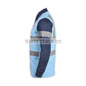 IS09001/BSCI Long Sleeve Polo Shirt With 3M Reflective Tapes EN 471 thumbnail-4
