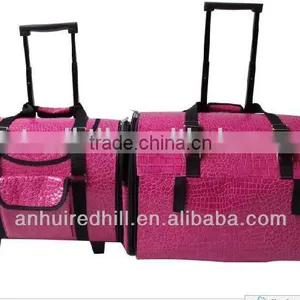 Classy Pink PU Trolley Pet Carrier thumbnail-1