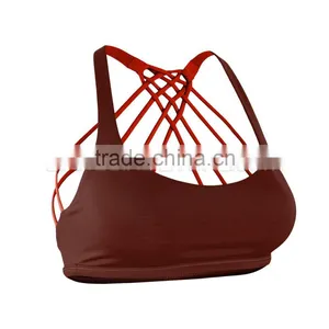 Full Plain Triple Stripe Sports Bra in Maroon thumbnail-1