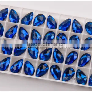 3230 11*18 Capri Blue Sew on Stone Rhinestone Beads for Jewelry Making Wedding Dress thumbnail-1