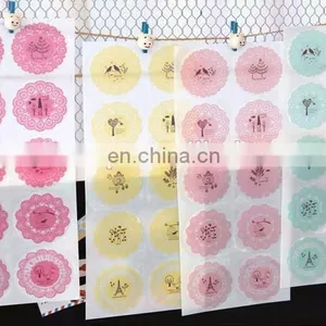 5Color Available Round Lace Gift Box/Bag Label Baking Bag Sealing Sticker Baby Shower Gift Decoration Craft Packing DIY Material thumbnail-2