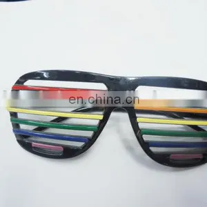 New Rainbow Color Shutter Style Black Party Supplies Glasses thumbnail-1