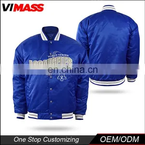 Fashion Design Custom Print Logo Pattern Mens Satin Baseball Varsity Jacket Quilted College Team Jackets thumbnail-1
