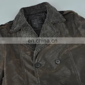 2015 Last Fashion Mens Hot Selling Handsome pu Leather Mens Long Coat thumbnail-4