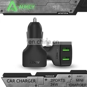 24W 4.8A Aukey Car Charger, Aukey Dual Port Car Charger for IPhone 6S thumbnail-1