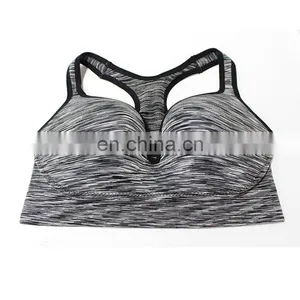 Chaozhou Fashion Racerback Bra Seamless Camisole Sexy Marled Stripe Low Cut Nude Yoga Wear Sports Bra thumbnail-3
