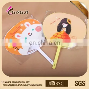 New Design Customized Best Sell Custom Plastic Handle Paper Fan thumbnail-4