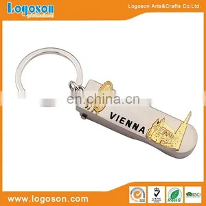 Custom Embossing Venezia Souvenir Heart Keyring Metal Keychain thumbnail-6