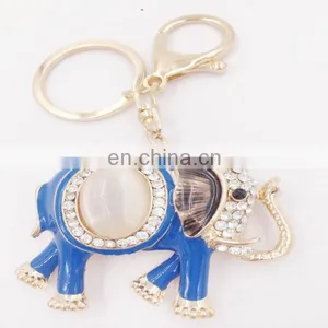 Popular Auspicious Color Elephant Charm Pendant Purse Bag Car Key Ring Chain thumbnail-1