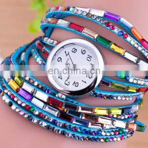 Hot Selling Butterfly Wrap Leather Bracelet Watch With Crystals Quartz Watch Crystal Leather Wrap Bracelets Gifts for Her thumbnail-5