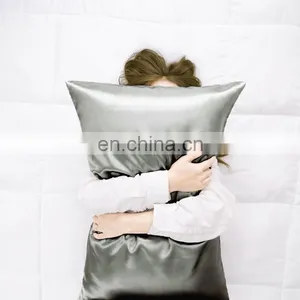 High Quality Fade Resistant Soft 100% Polyester Silky Smooth Queen Satin Pillowcase thumbnail-2