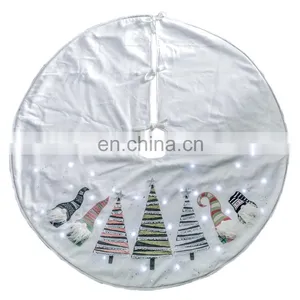 Decorative LED Embroidery Penguin With Hat 3D Scarf Tree Skirt for Christmas thumbnail-5