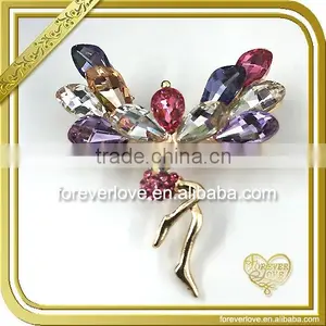 Cuties Angel Wings Brooch Pin With Mixed up Color Rhinestone FB056 thumbnail-1