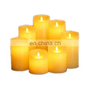 2020 Flameless 3 AAA BATTERY OPERATED Led Pillar Candles thumbnail-1