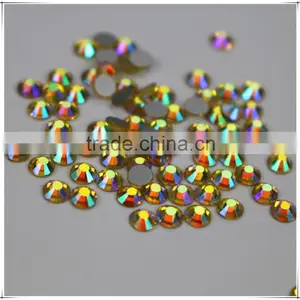 New Fashion Nail Art Citrine Rhinestone Crystal AB Colour Silver Flatback Non Hot Fix Rhinestones for Weddings Bridemaid Dresses thumbnail-1