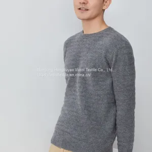 Custom Pure Men's Sweater Pullover Winter Knit Wool 100% Cashmere Sweater thumbnail-2