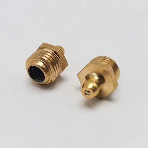 Brass Straight Grease Fitting M5x0.8mm Metric Thread Hydraulic Grease Fittings thumbnail-2