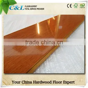 High Gloss UV Coating Natural Taun Wood Engineered Flooring thumbnail-1