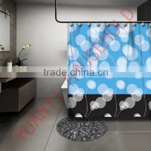 Polka Dot Shower Curtain Accessories Blue New Style Shower Curtain Sets thumbnail-1