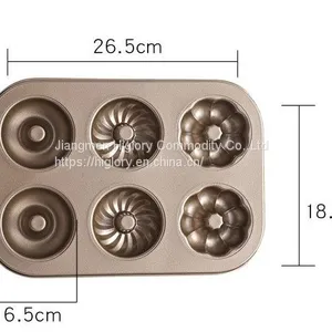 High Quality Muffin Mold Baking Bakeware Tools Non Stick Carbon Steel 6 Cup Cake Mold Pan Baking Pan thumbnail-3