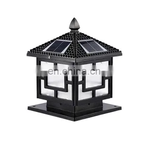Outdoor Golden Black Decorative Lighting Gate Pillars Solar Lights LED thumbnail-1