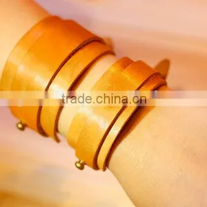 New High Quality Exotic Handmade Crazy Horse Leather Bangle Unisex Genuine Leather Bangles Cowhide Leather Bracelet thumbnail-6