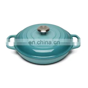 1.5Qt Soupe Camping Africa 30Cm Ensemble Indien Colorful Dinner Ware 3 In 1 European Shallow Turkey Seafood Iron Casserole thumbnail-2