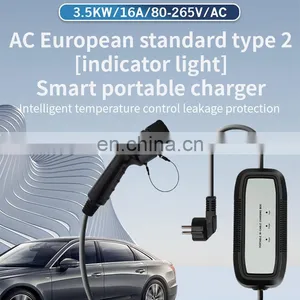 Home Smart Electric Car Charge 16A 3.5KW AC European Standard Type2 Indicator Light Portable Electric Vehicle Charging Station thumbnail-2