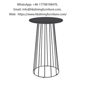 Iron Wire MDF Small Round Table thumbnail-1