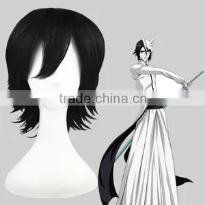 High Quality 35cm Short Black Straight Prince of Tennis Wig Synthetic Anime Wig Cosplay Hair Wig thumbnail-1