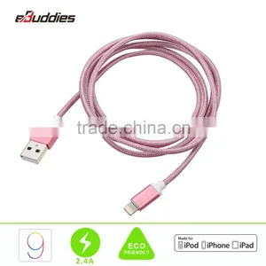 Aluminum Metal Laser Carving Housing MFi Braided Usb Cord Cable for IPhone thumbnail-3
