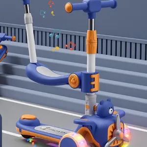 New Children's Scooter Folding Scooter Children Can Sit on it Folding Scooter Cartoon Windmill Airplane Skateboard（Wechat:13510231336） thumbnail-4