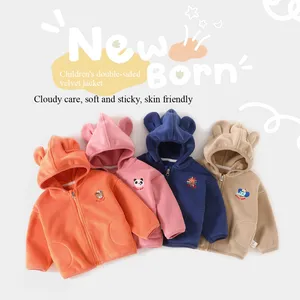 Children's Fleece Jacket Baby Newborn Coat Kids Warm Clothes Hoodie thumbnail-1