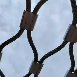 316 Stainless Steel Rope Mesh Crane Floodlights Fall Protection Nets Steel Wire Mesh Anti-Drop Cover Safe Net thumbnail-3