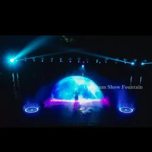India Dal Lake Stainless Steel Laser Projection Water Fountain Movie Screen Feature Multicolored LED Light DMX512 For Events thumbnail-2