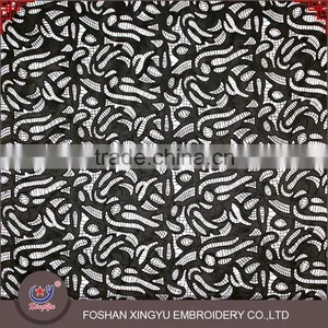2016 Hot Selling Style Gentle Solft Water Soluble Black Embroidery Textile Fabric Chemical Lace Europe thumbnail-1