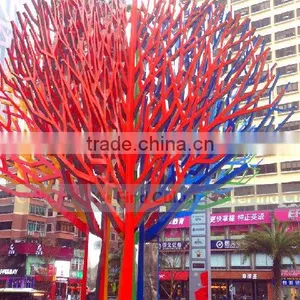 Outdoor Tree Shaped Lacquered Metal Welded Sculpture thumbnail-3
