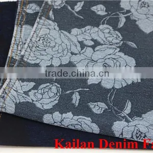 Discharge Printed Knitting Denim Fabric thumbnail-1