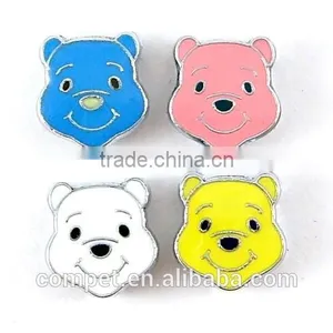 Head of Animal Cartoon Enamel Slide Charm 8mm Inner Width Wholesale thumbnail-1
