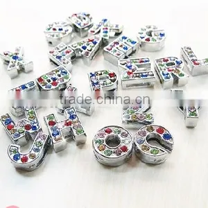 8mm MM Slide Color Stone Zinc Alloy Letters thumbnail-1