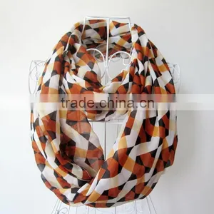 Fashionable Geometric Pattern Chiffon Printed Indian Silk Muslim Lady Scarf thumbnail-6